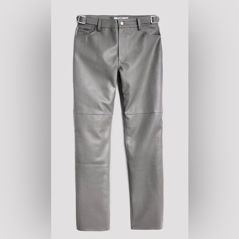 Grey leather pants